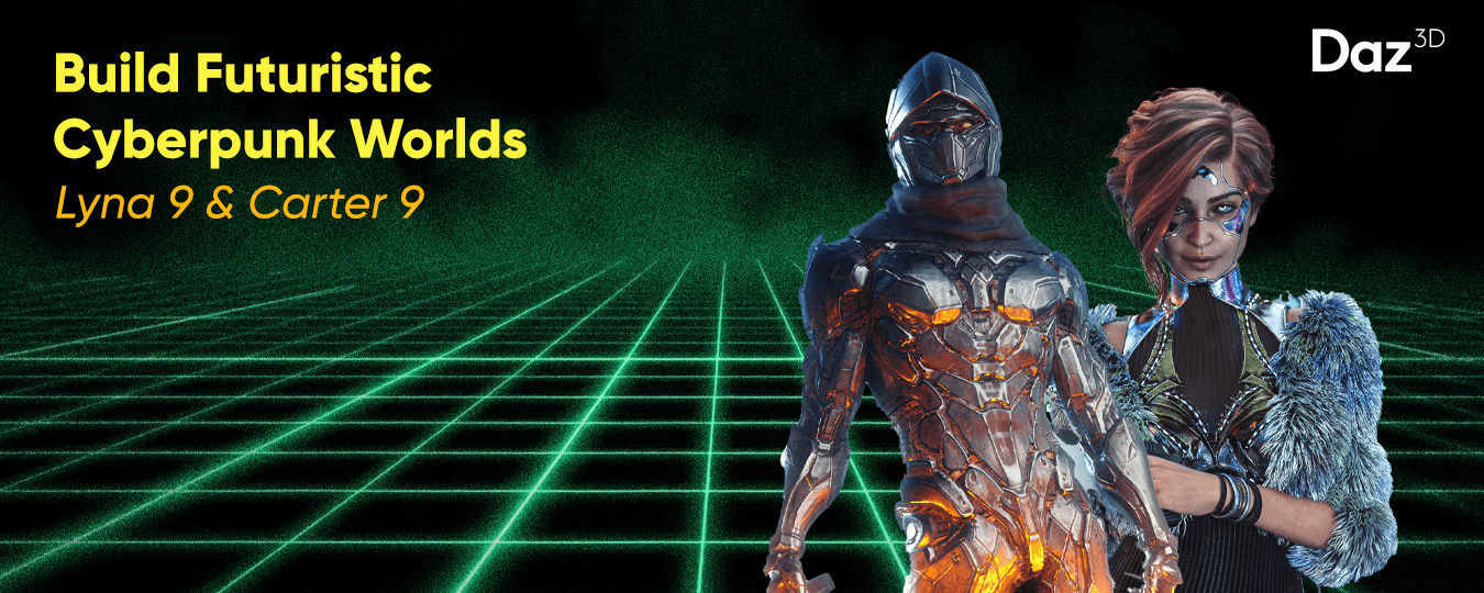 Lyna 9 and Carter 9: Build Futuristic Cyberpunk Worlds in Daz Studio
